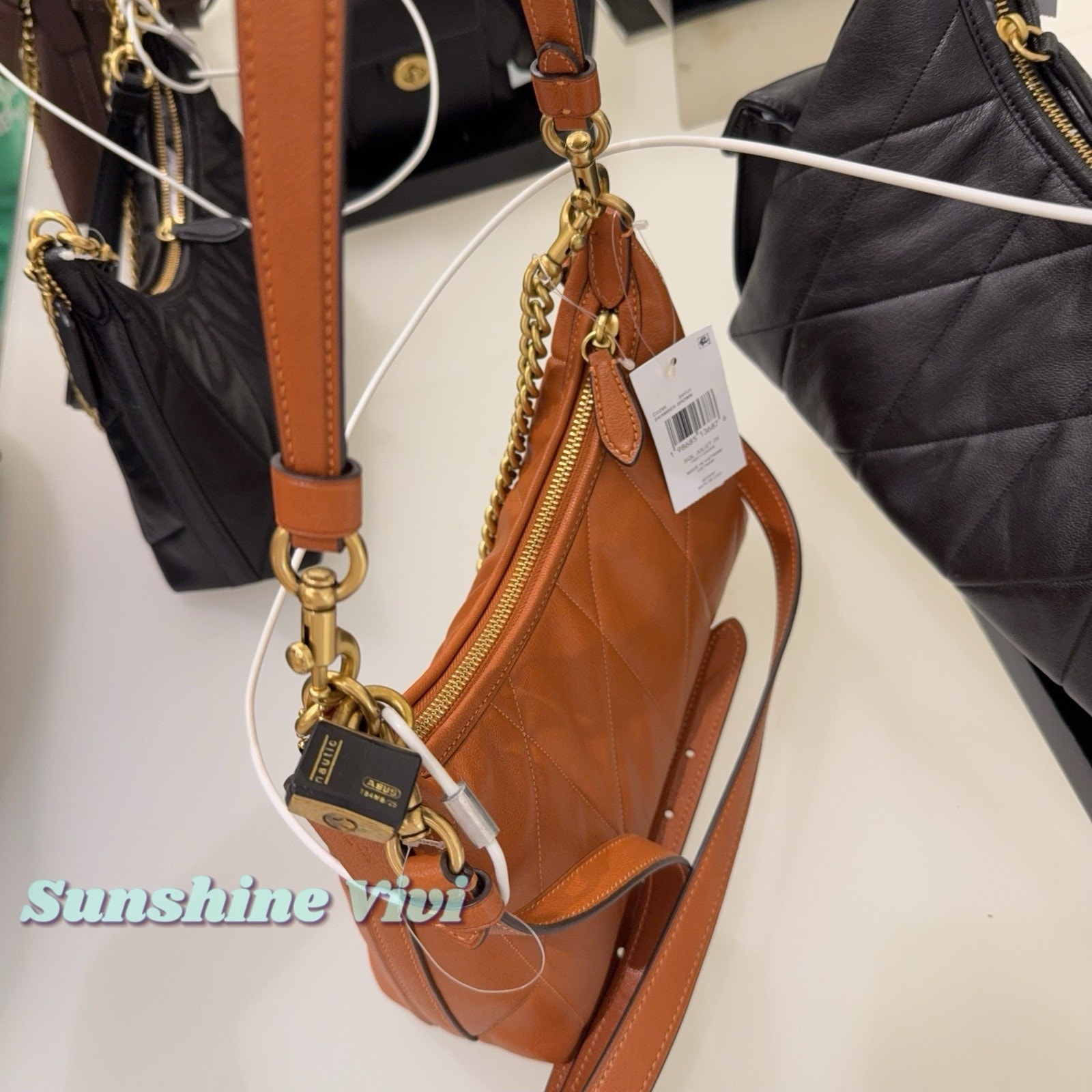 Nwt Coach Juliet Shoulder Bag 25 Quilting Smooth Leather Cdz65 Amber Brown — image 3 of 8